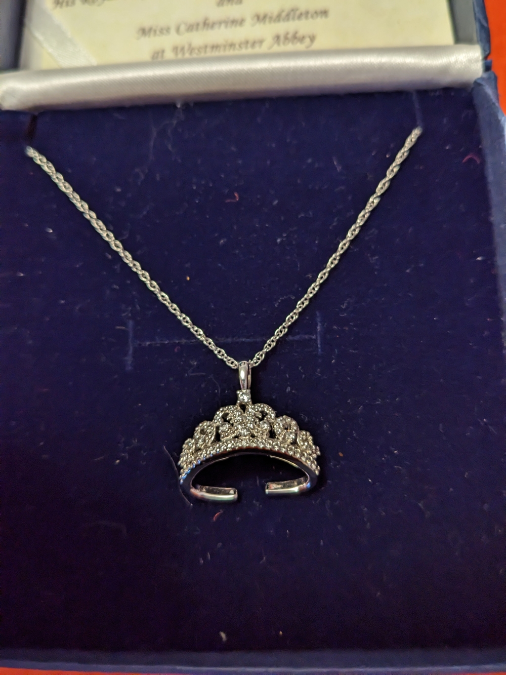 The Bradford Exchange Silver Crystal Tiara Pendant Necklace